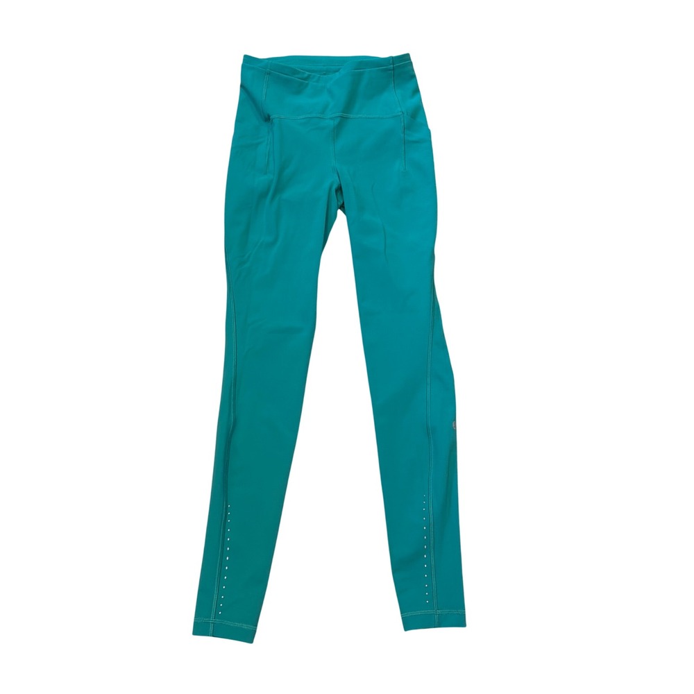 Lululemon‎ Fast and Free High-Rise Tight 28 Nulux Teal Green LW5GFBS Size 4